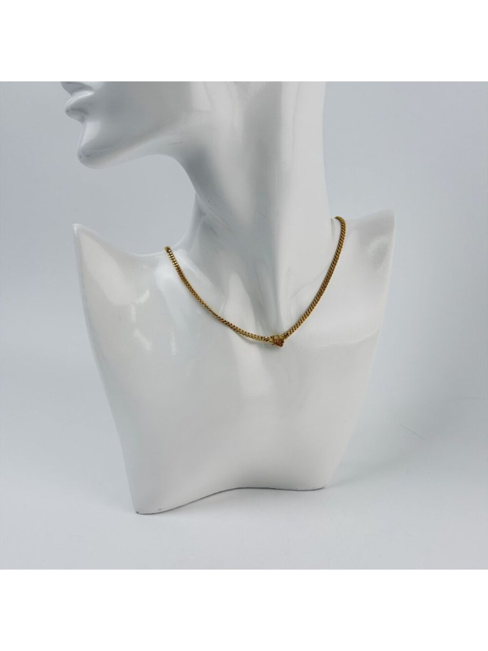 Dior CD Logo Chain Necklace Plated Gold Vintage